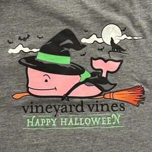 Vineyard Vines Long Sleeve Halloween Pocket Tshirt Gray Girls Size L (14)